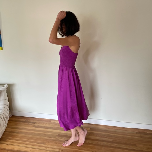 Rebecca Taylor 100% Silk Snakeskin Pattern Midi Dress, Drop Waist - Pink, Size 4 - Picture 7 of 11